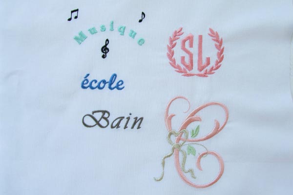 Alphabets et monogrammes de la machine à broder Janome MC500e