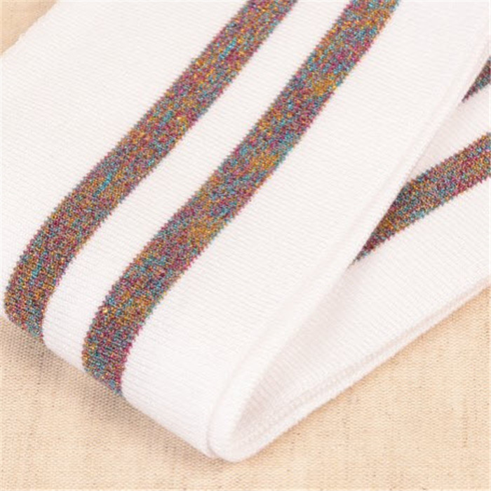 Bord côte lurex Multi Blanc 120cmx8.5cm Bord côte lurex Multi Blanc 120cmx8.5cm