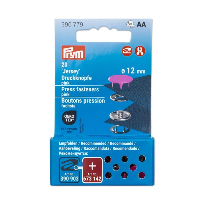 Boutons pression Jersey 12mm rose Prym Boutons pression Jersey 12mm rose Prym