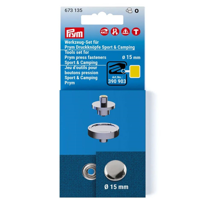 Jeu d'outils boutons pression Sport 15mm Prym Jeu d'outils boutons pression Sport 15mm Prym