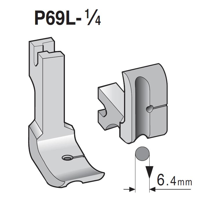 Pied passepoil gauche P69L 1/4" (6,4mm) SUISEI Pied passepoil gauche P69L 1/4" (6,4mm) SUISEI