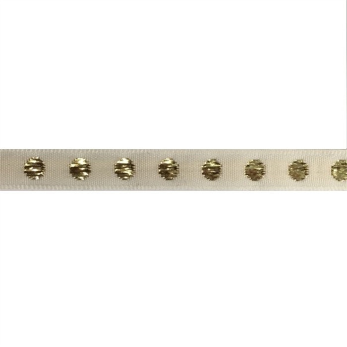 Ruban fantaisie blanc pois au mètre Ruban fantaisie blanc pois au mètre