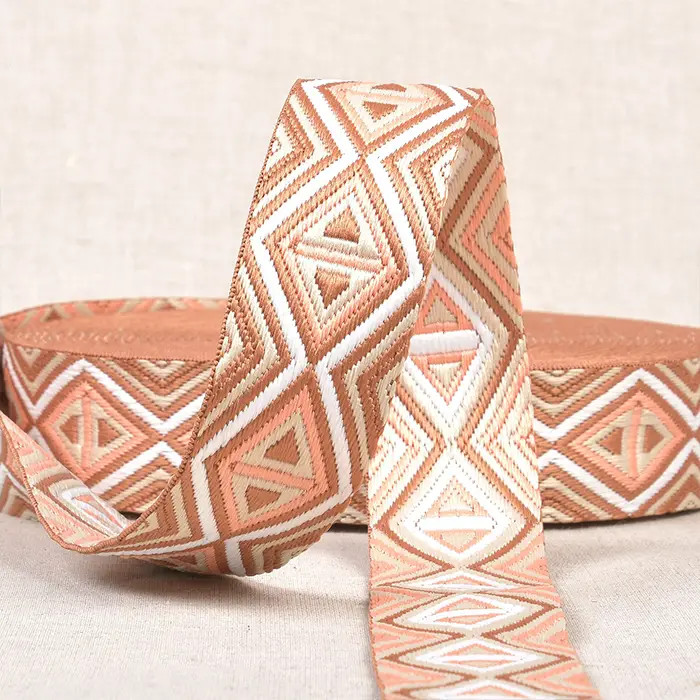 Sangle 38mm losanges rouille au mètre Sangle 38mm losanges rouille au mètre