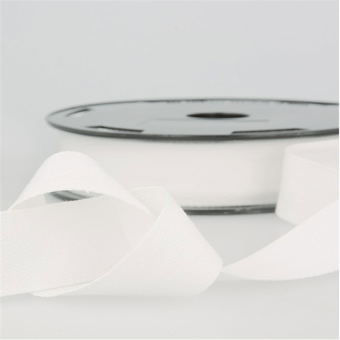 Sergé coton blanc 14mm au mètre Sergé coton blanc 14mm au mètre